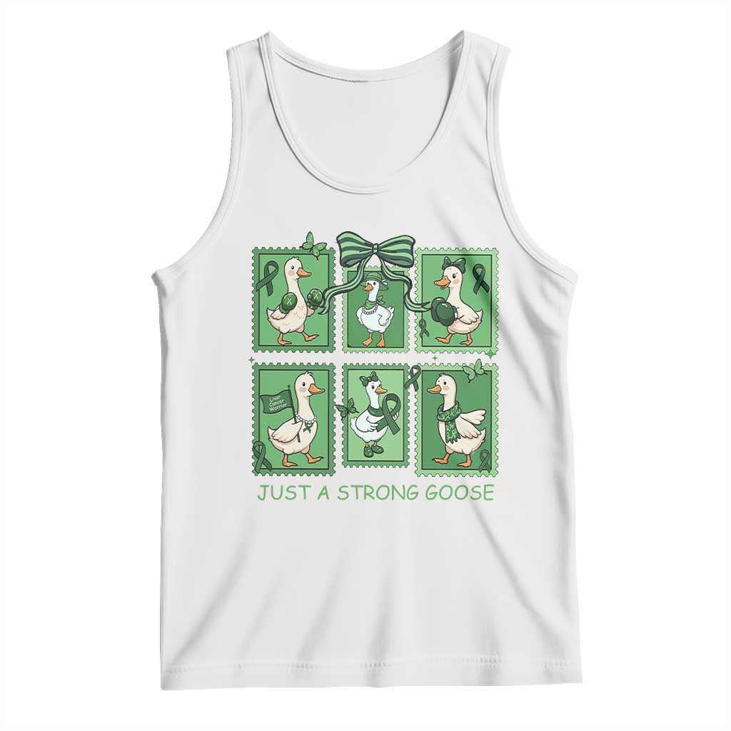 Funny Liver Cancer Warrior Support Gift Tank Top Just A Strong Goose TS12 White Print Your Wear