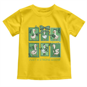 Funny Liver Cancer Warrior Support Gift Toddler T Shirt Just A Strong Goose