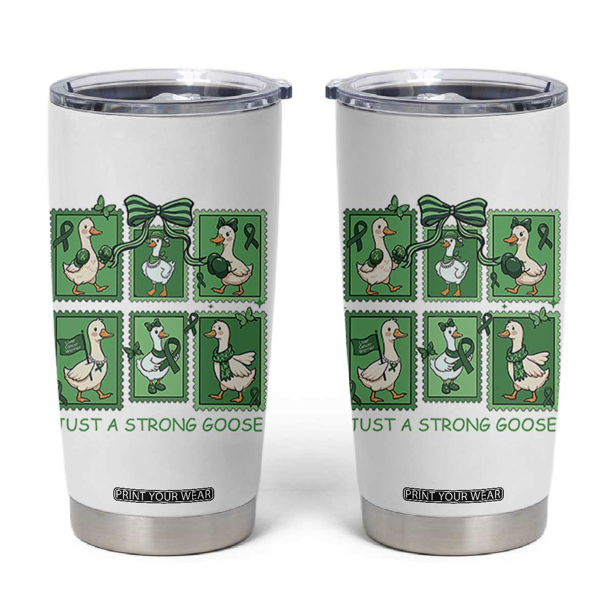 Funny Liver Cancer Warrior Support Gift Tumbler Cup Just A Strong Goose