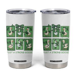 Funny Liver Cancer Warrior Support Gift Tumbler Cup Just A Strong Goose