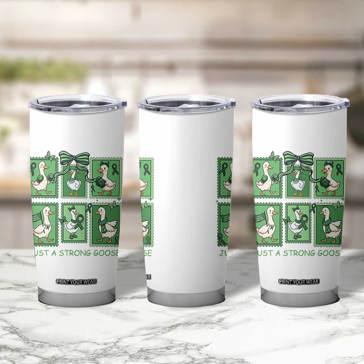 Funny Liver Cancer Warrior Support Gift Tumbler Cup Just A Strong Goose