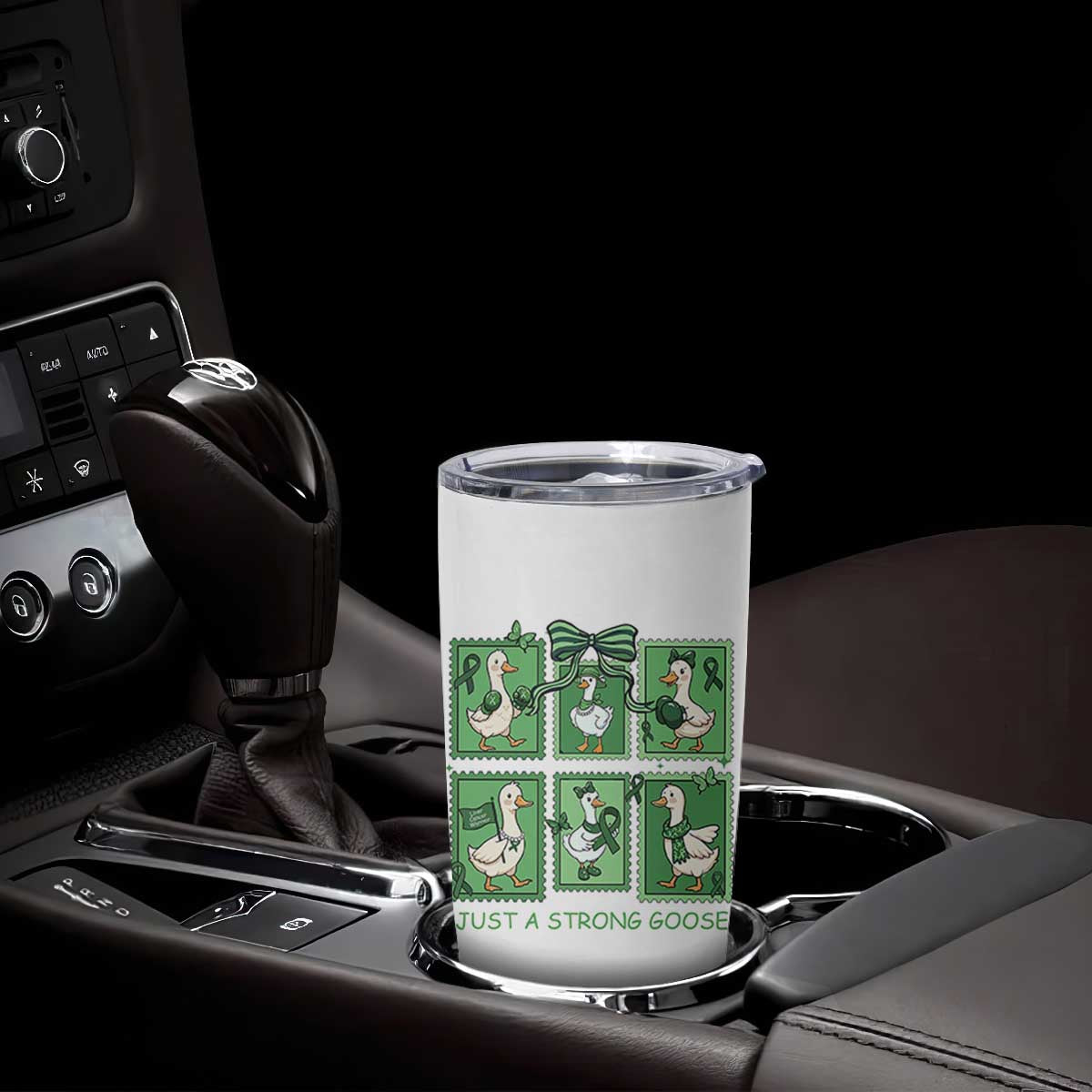 Funny Liver Cancer Warrior Support Gift Tumbler Cup Just A Strong Goose