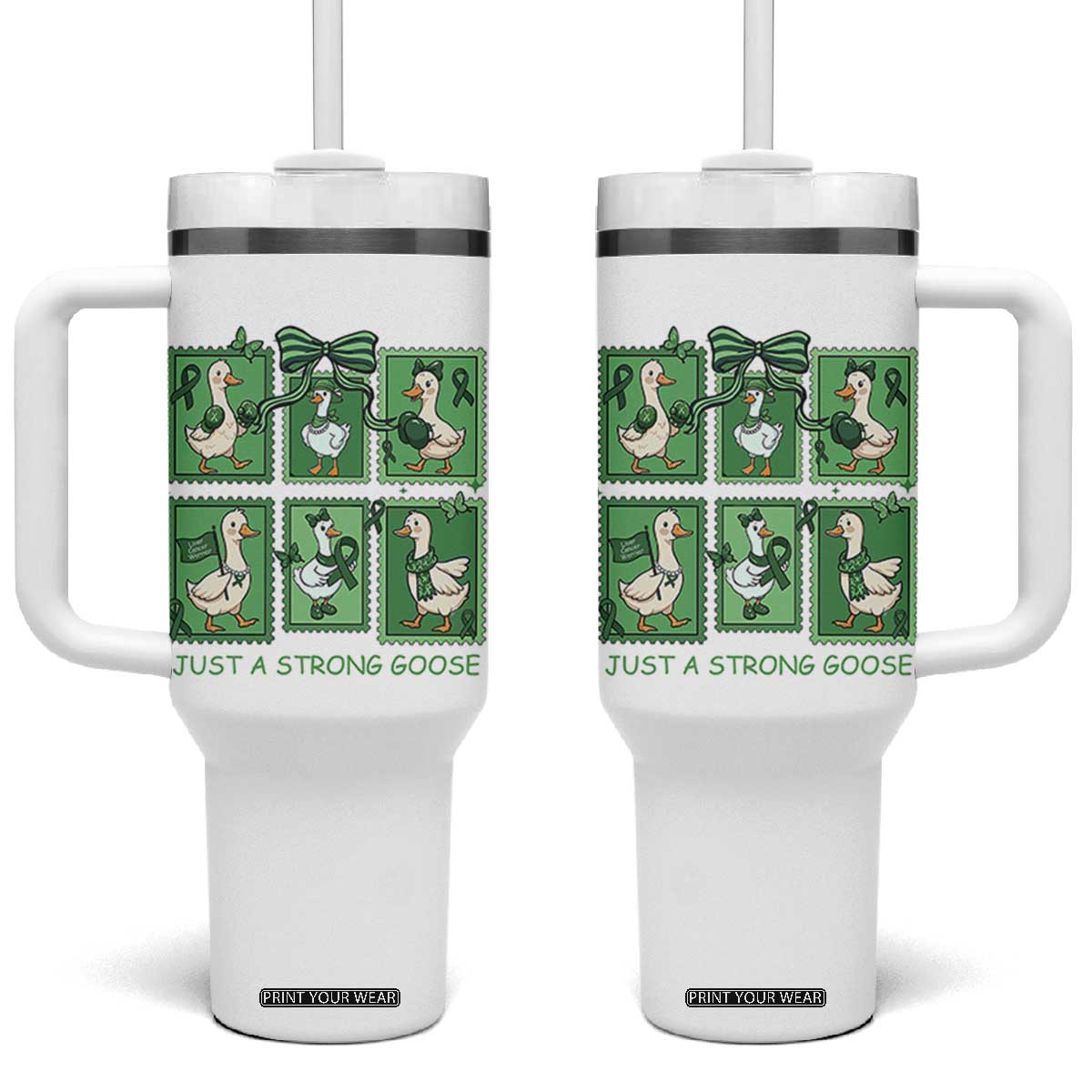 Funny Liver Cancer Warrior Support Gift Tumbler With Handle Just A Strong Goose