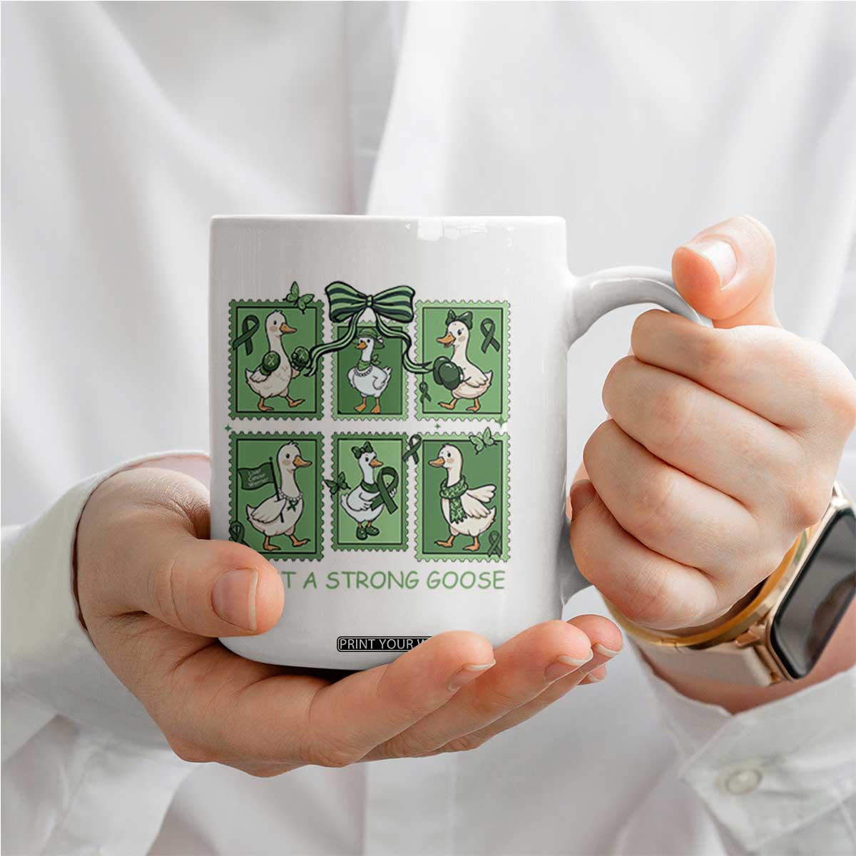 Funny Liver Cancer Warrior Support Gift Coffee Mug Just A Strong Goose