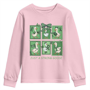 Funny Liver Cancer Warrior Support Gift Youth Sweatshirt Just A Strong Goose