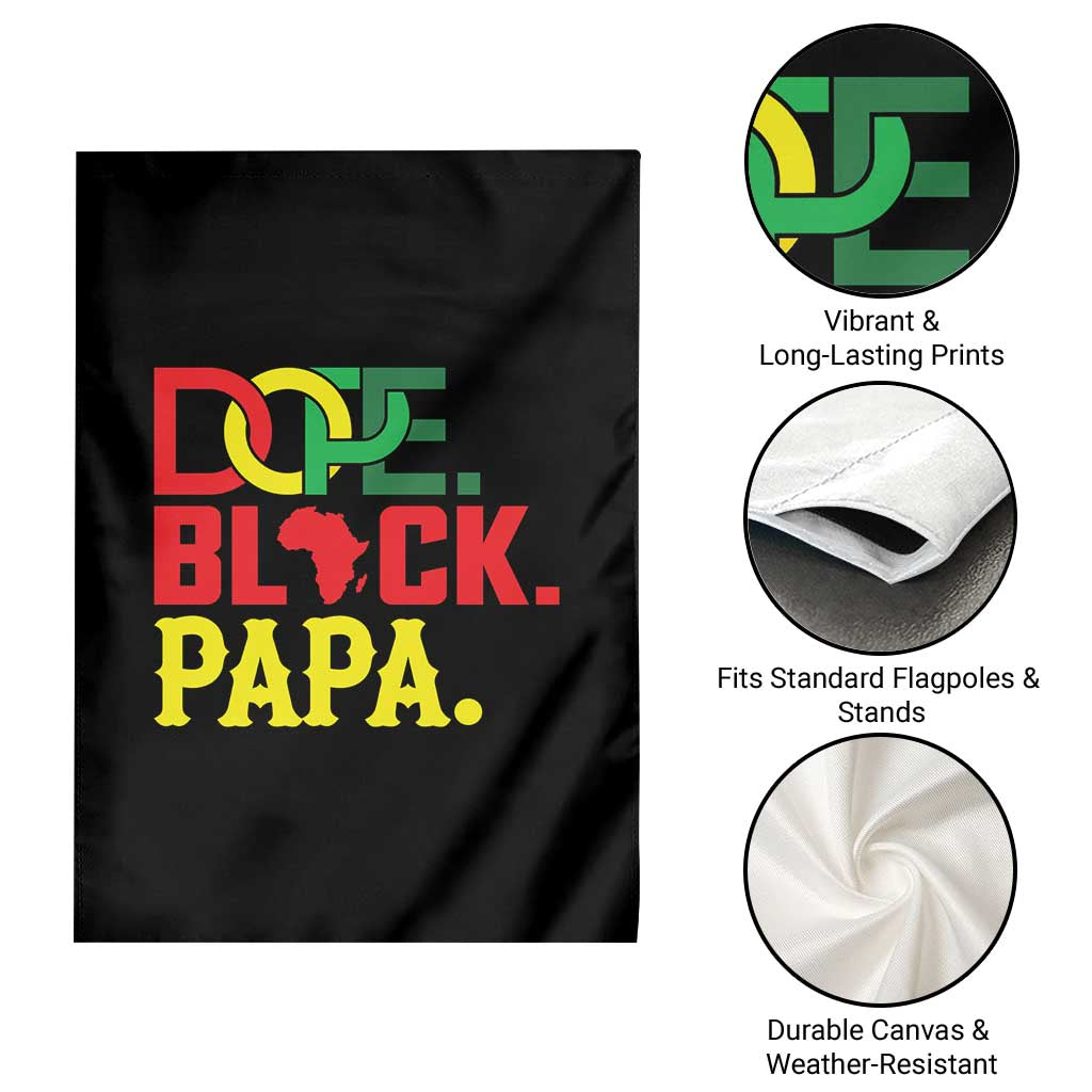 Dope Black Papa Garden Flag Melanin King Fathers Day Gift