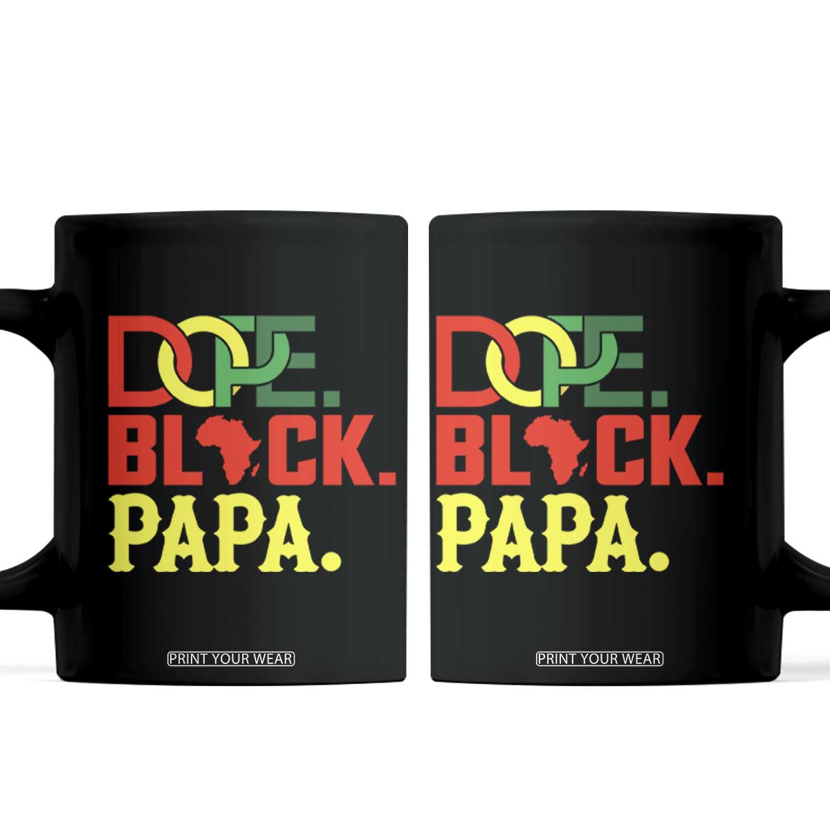 Dope Black Papa Coffee Mug Melanin King Fathers Day Gift