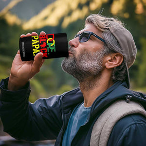 Dope Black Papa 4 in 1 Can Cooler Tumbler Melanin King Fathers Day Gift