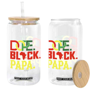Dope Black Papa Glass Can Melanin King Fathers Day Gift