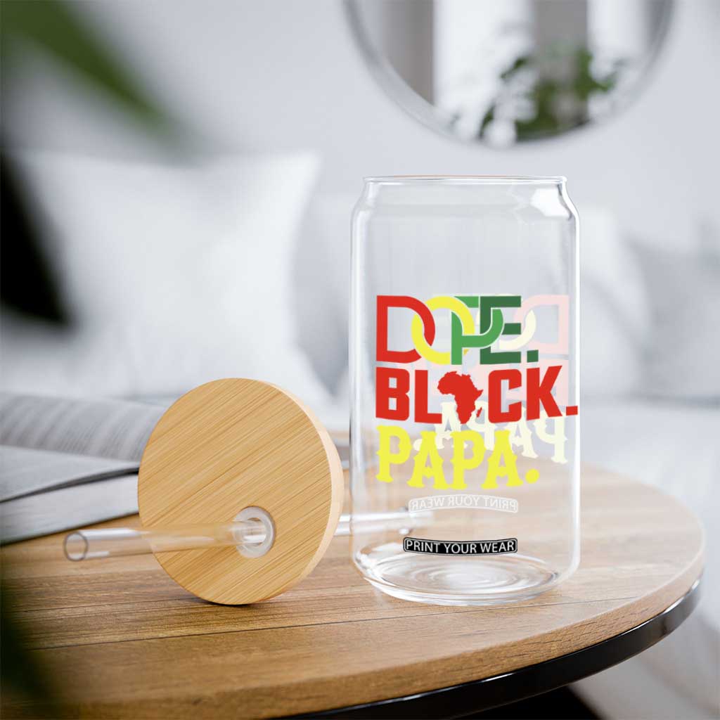 Dope Black Papa Glass Can Melanin King Fathers Day Gift