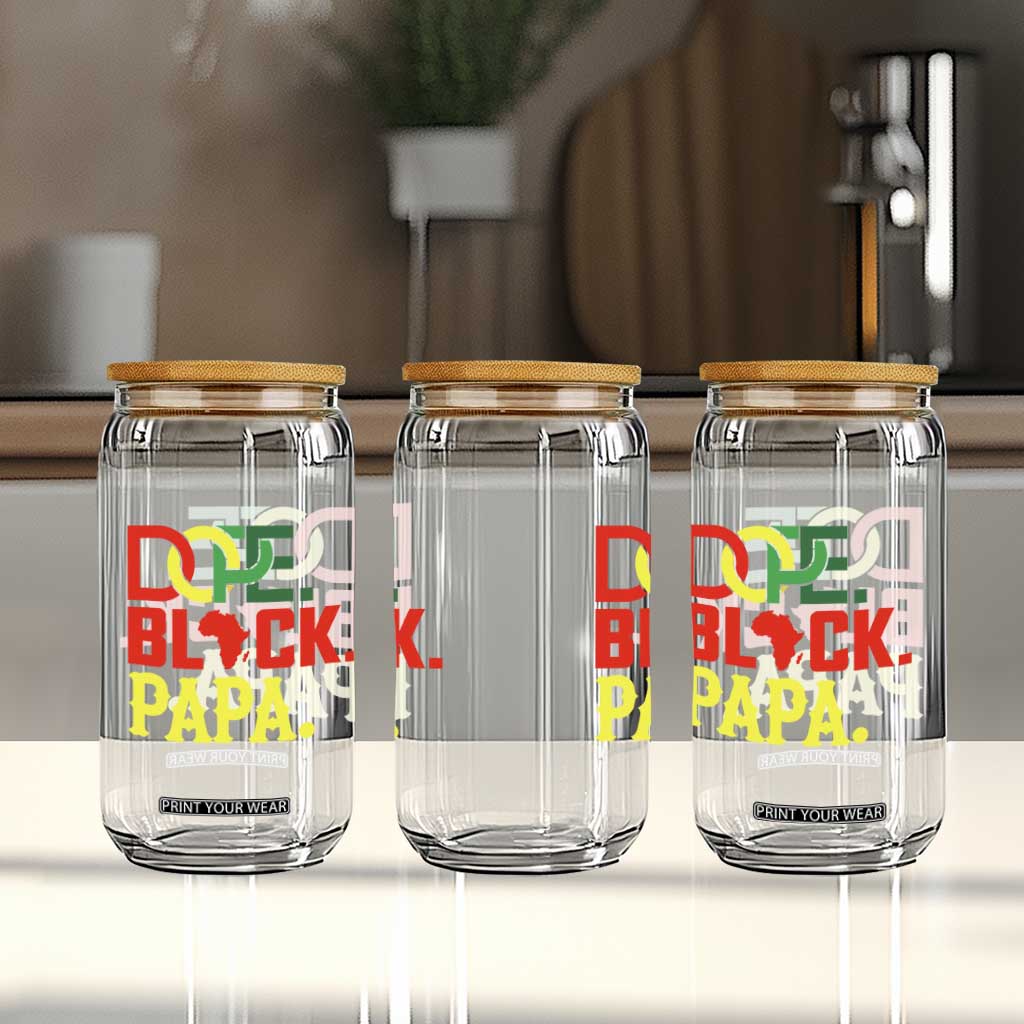 Dope Black Papa Glass Can Melanin King Fathers Day Gift