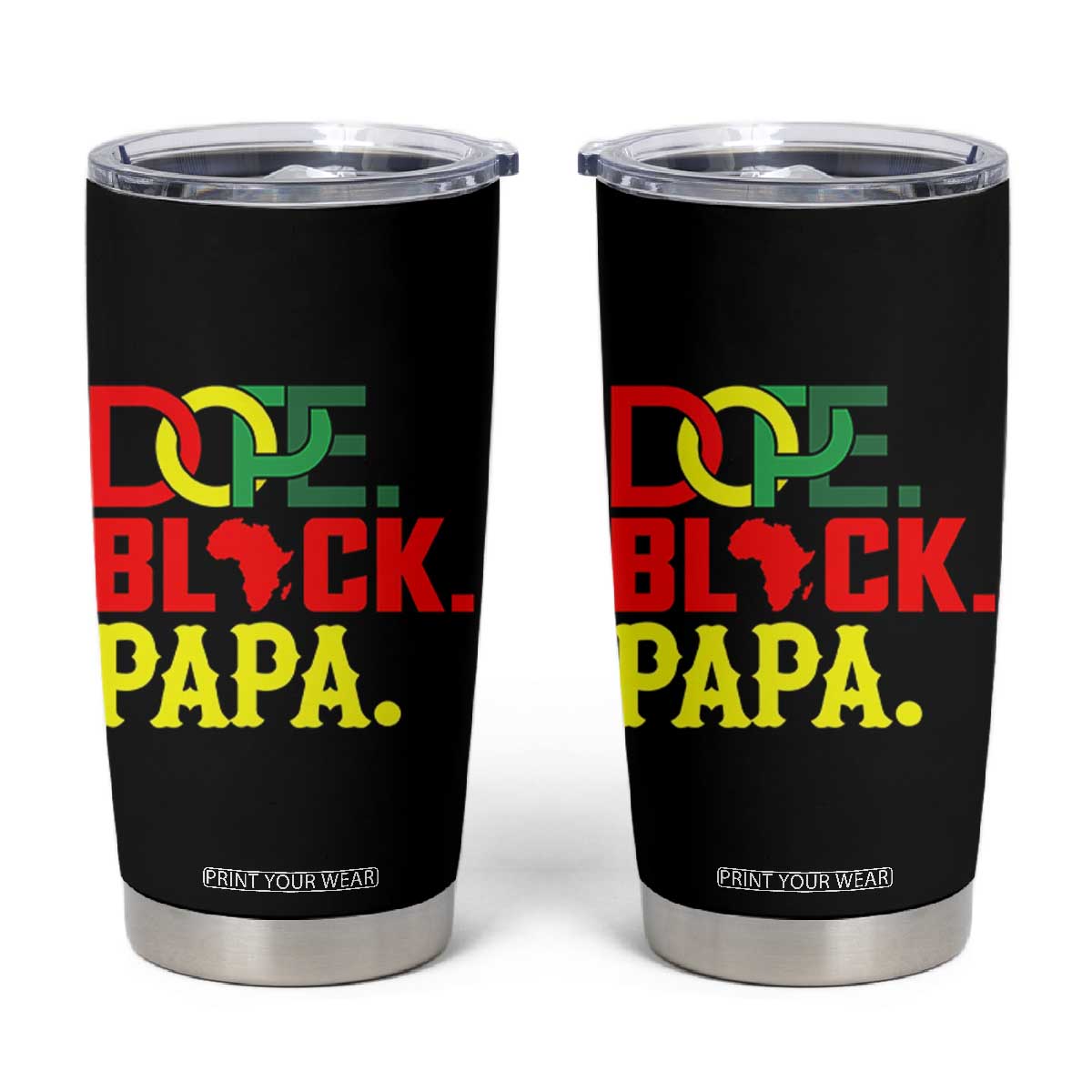 Dope Black Papa Tumbler Cup Melanin King Fathers Day Gift