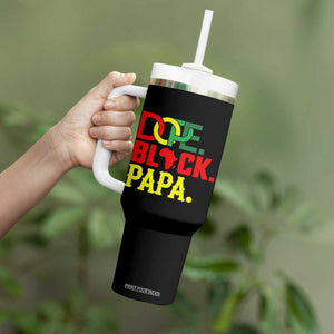 Dope Black Papa Tumbler With Handle Melanin King Fathers Day Gift