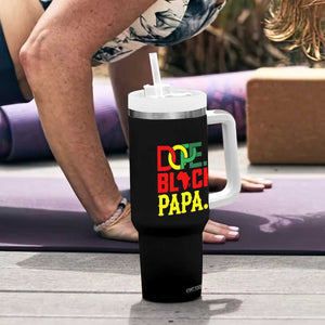 Dope Black Papa Tumbler With Handle Melanin King Fathers Day Gift