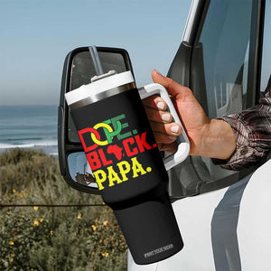 Dope Black Papa Tumbler With Handle Melanin King Fathers Day Gift