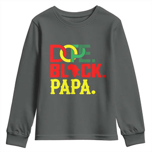 Dope Black Papa Youth Sweatshirt Melanin King Fathers Day Gift