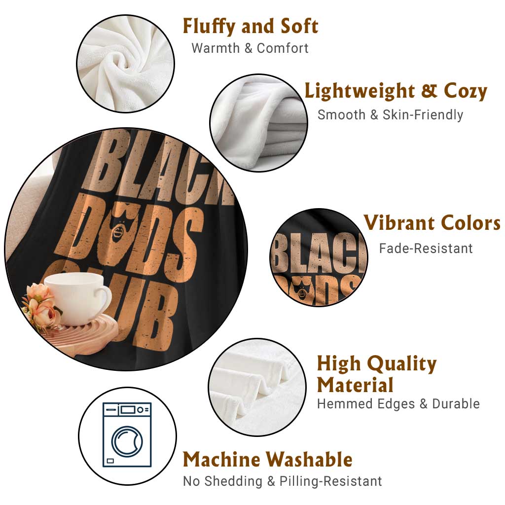 Black Dads Club Throw Blanket African American Fathers Day Gift