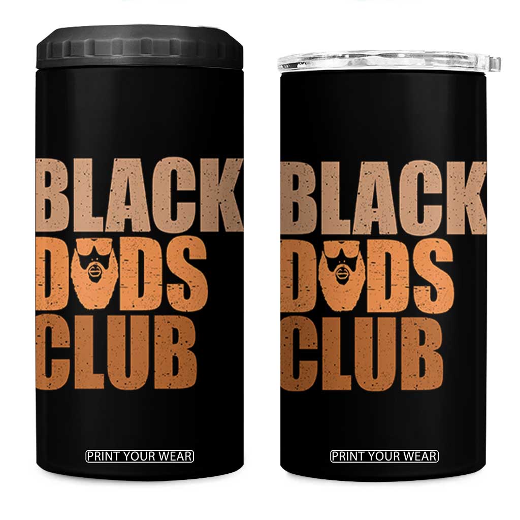 Black Dads Club 4 in 1 Can Cooler Tumbler African American Fathers Day Gift