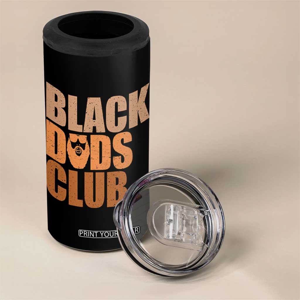 Black Dads Club 4 in 1 Can Cooler Tumbler African American Fathers Day Gift
