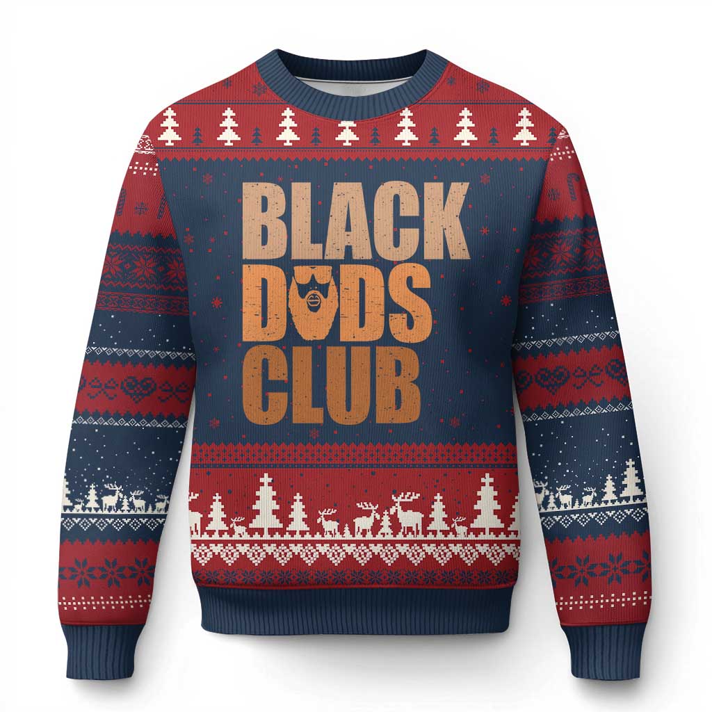Black Dads Club Ugly Christmas Sweater African American Fathers Day Gift