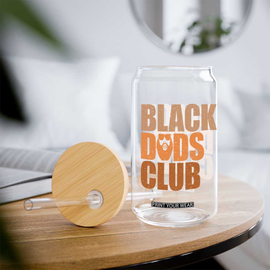 Black Dads Club Glass Can African American Fathers Day Gift