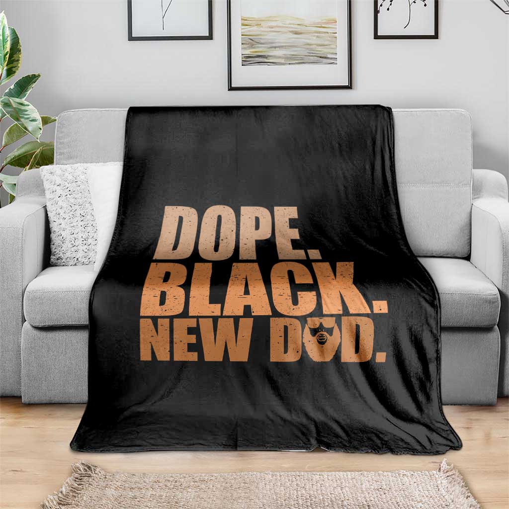 Proud Black New Dad Throw Blanket African American Fathers Day Gift