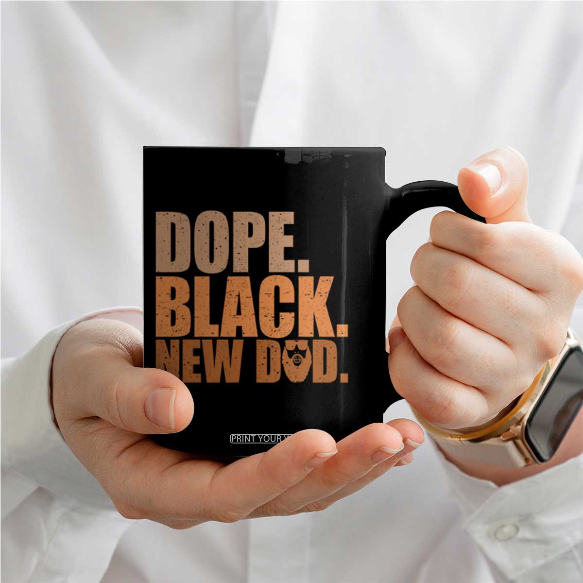 Proud Black New Dad Coffee Mug African American Fathers Day Gift