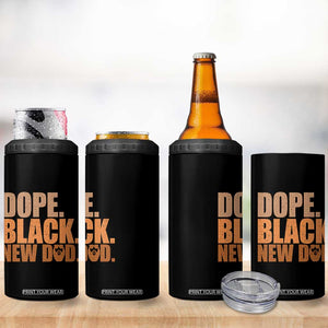 Proud Black New Dad 4 in 1 Can Cooler Tumbler African American Fathers Day Gift
