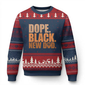 Proud Black New Dad Ugly Christmas Sweater African American Fathers Day Gift