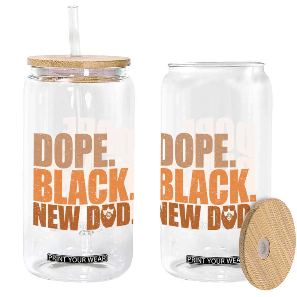 Proud Black New Dad Glass Can African American Fathers Day Gift