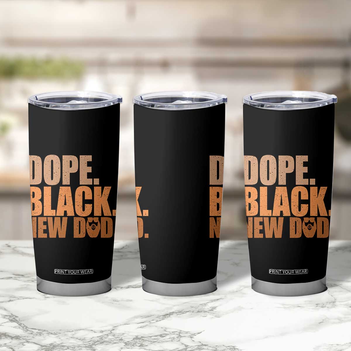 Proud Black New Dad Tumbler Cup African American Fathers Day Gift