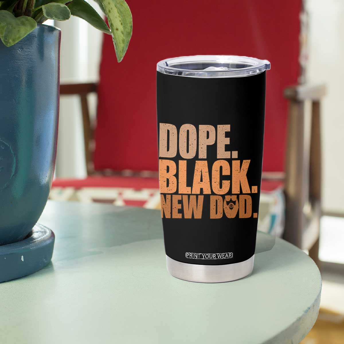 Proud Black New Dad Tumbler Cup African American Fathers Day Gift