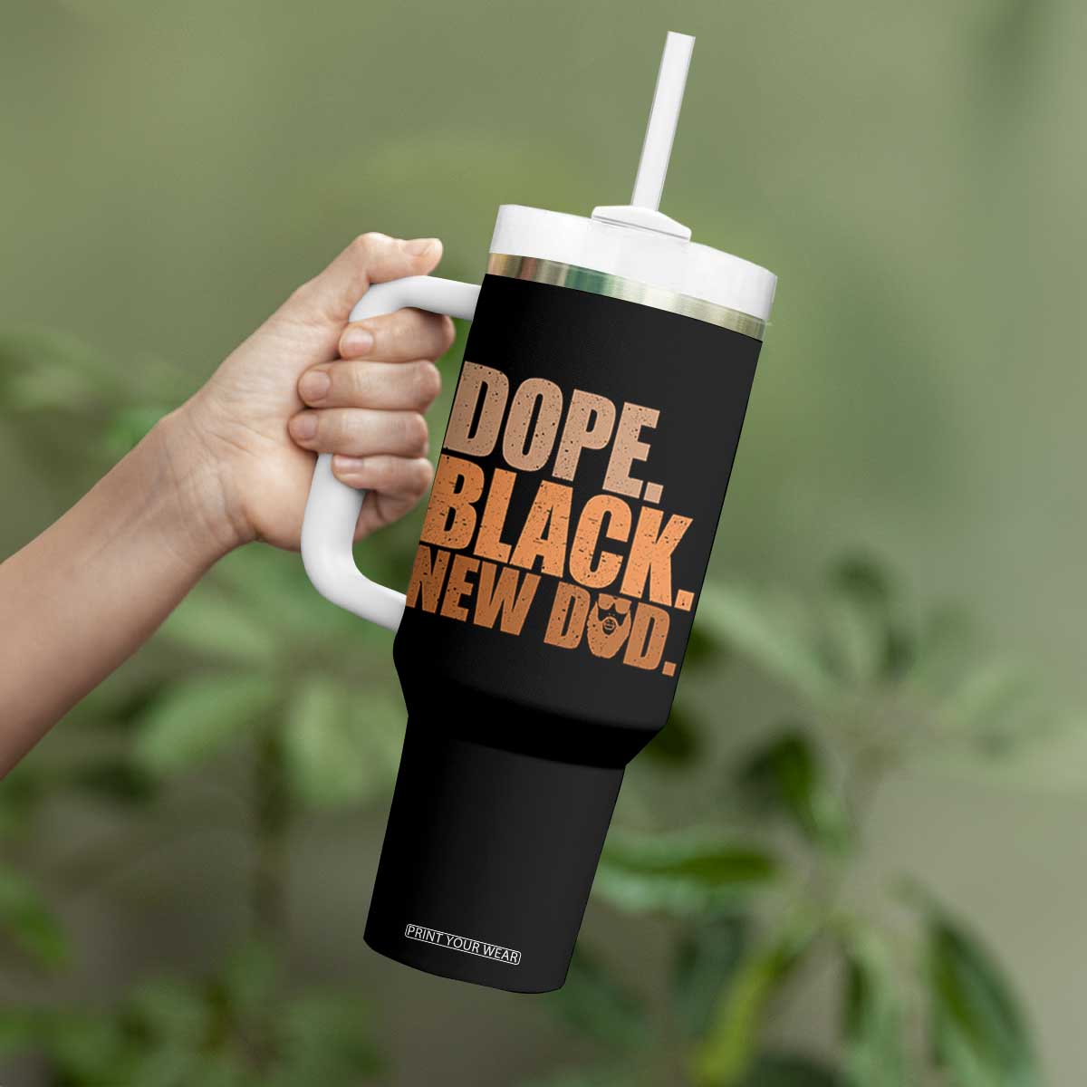 Proud Black New Dad Tumbler With Handle African American Fathers Day Gift