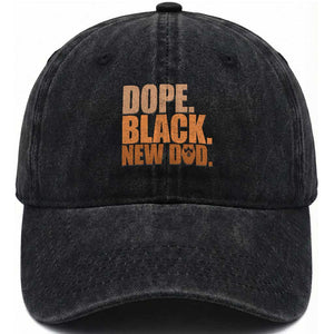 Proud Black New Dad Washed Cotton Baseball Cap African American Fathers Day Gift