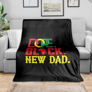 First Father's Day African American Dad Throw Blanket New Dad Gift