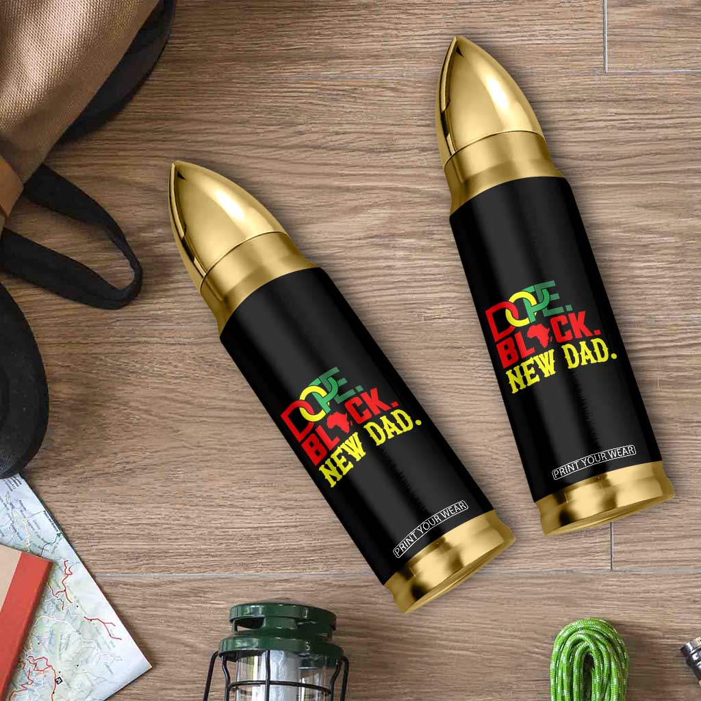 First Father's Day African American Dad Bullet Tumbler New Dad Gift
