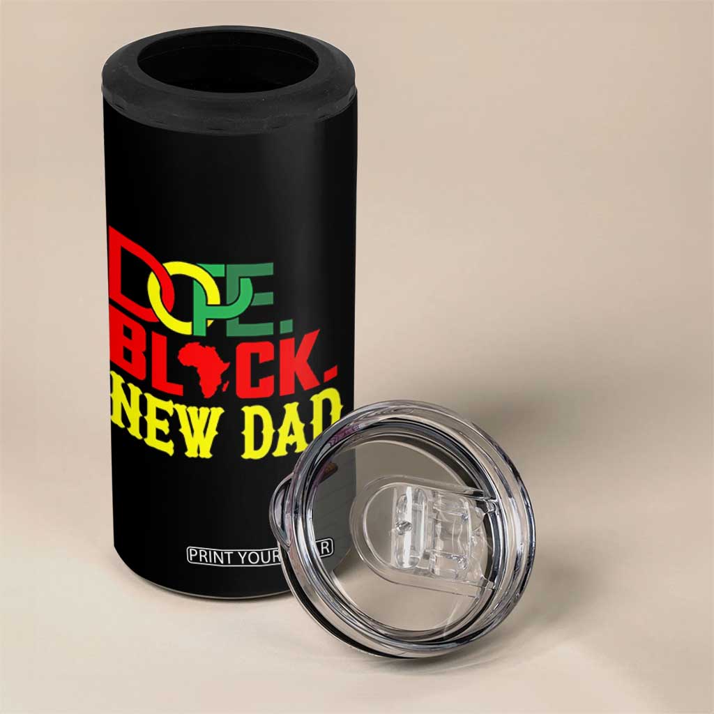 First Father's Day African American Dad 4 in 1 Can Cooler Tumbler New Dad Gift