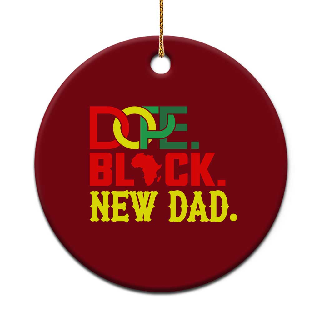 First Father's Day African American Dad Ceramic Ornament New Dad Gift TS12 1pc Red Print Your Wear
