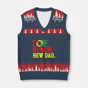 First Father's Day African American Dad V-Neck Knit Sweater Vest New Dad Gift
