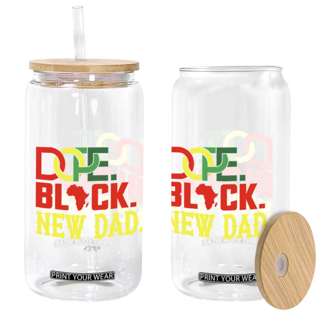 First Father's Day African American Dad Glass Can New Dad Gift
