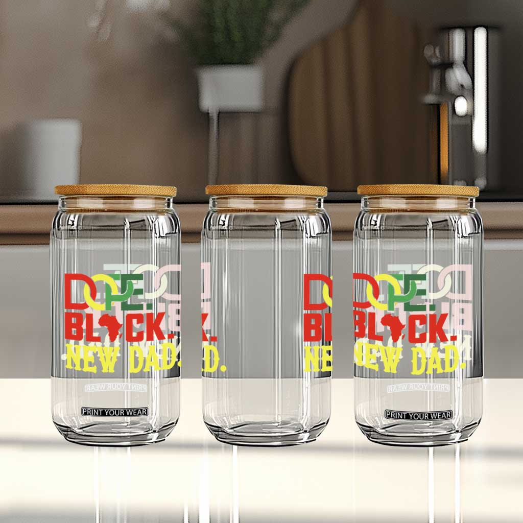 First Father's Day African American Dad Glass Can New Dad Gift