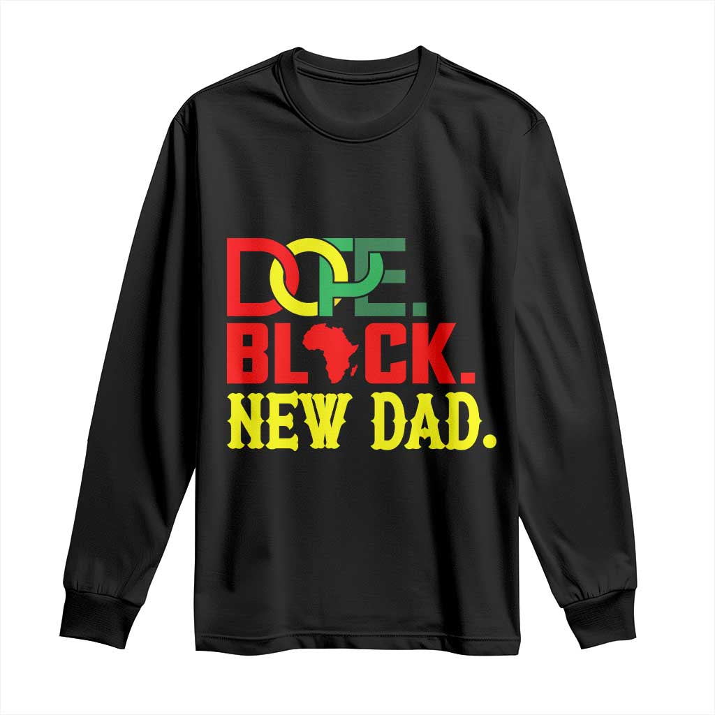 First Father's Day African American Dad Long Sleeve Shirt New Dad Gift TS12 Black Print Your Wear