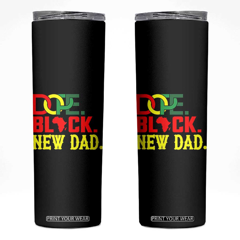 First Father's Day African American Dad Skinny Tumbler New Dad Gift