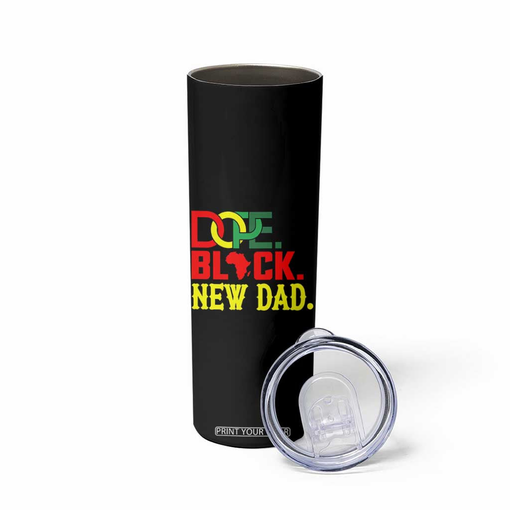 First Father's Day African American Dad Skinny Tumbler New Dad Gift