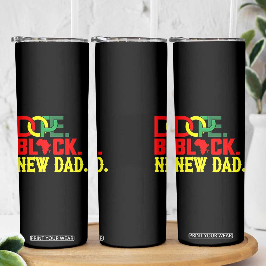 First Father's Day African American Dad Skinny Tumbler New Dad Gift