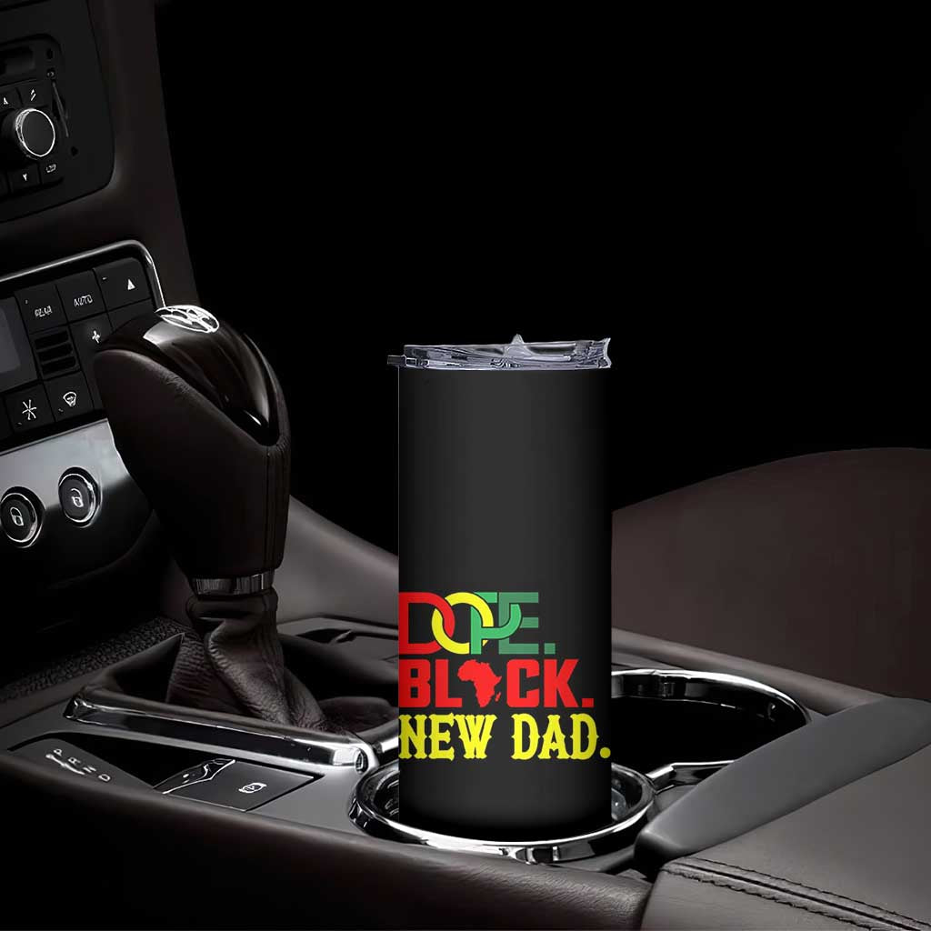 First Father's Day African American Dad Skinny Tumbler New Dad Gift
