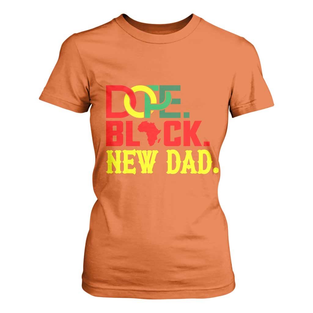 First Father's Day African American Dad T Shirt For Women New Dad Gift