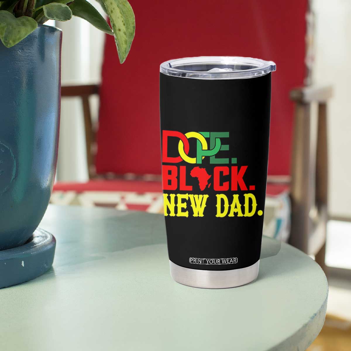 First Father's Day African American Dad Tumbler Cup New Dad Gift