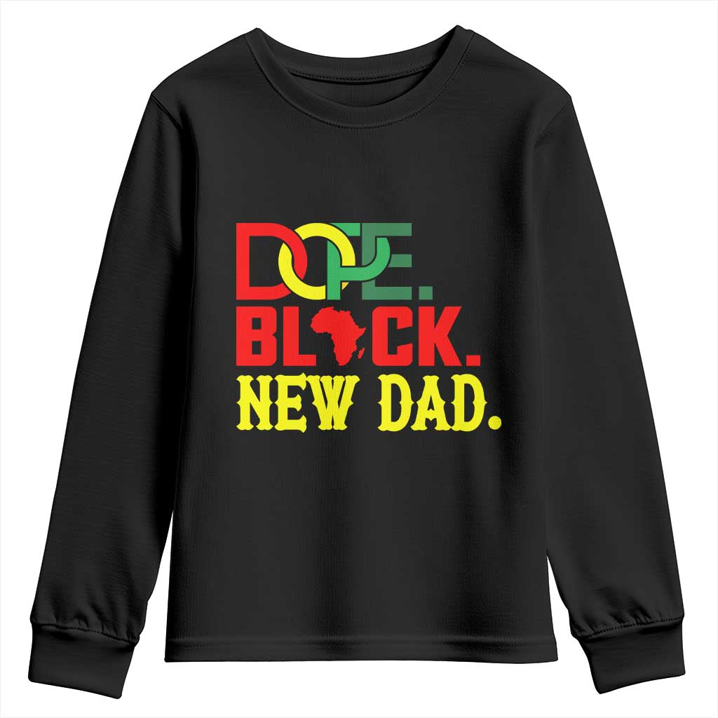 First Father's Day African American Dad Youth Sweatshirt New Dad Gift TS12 Black Print Your Wear