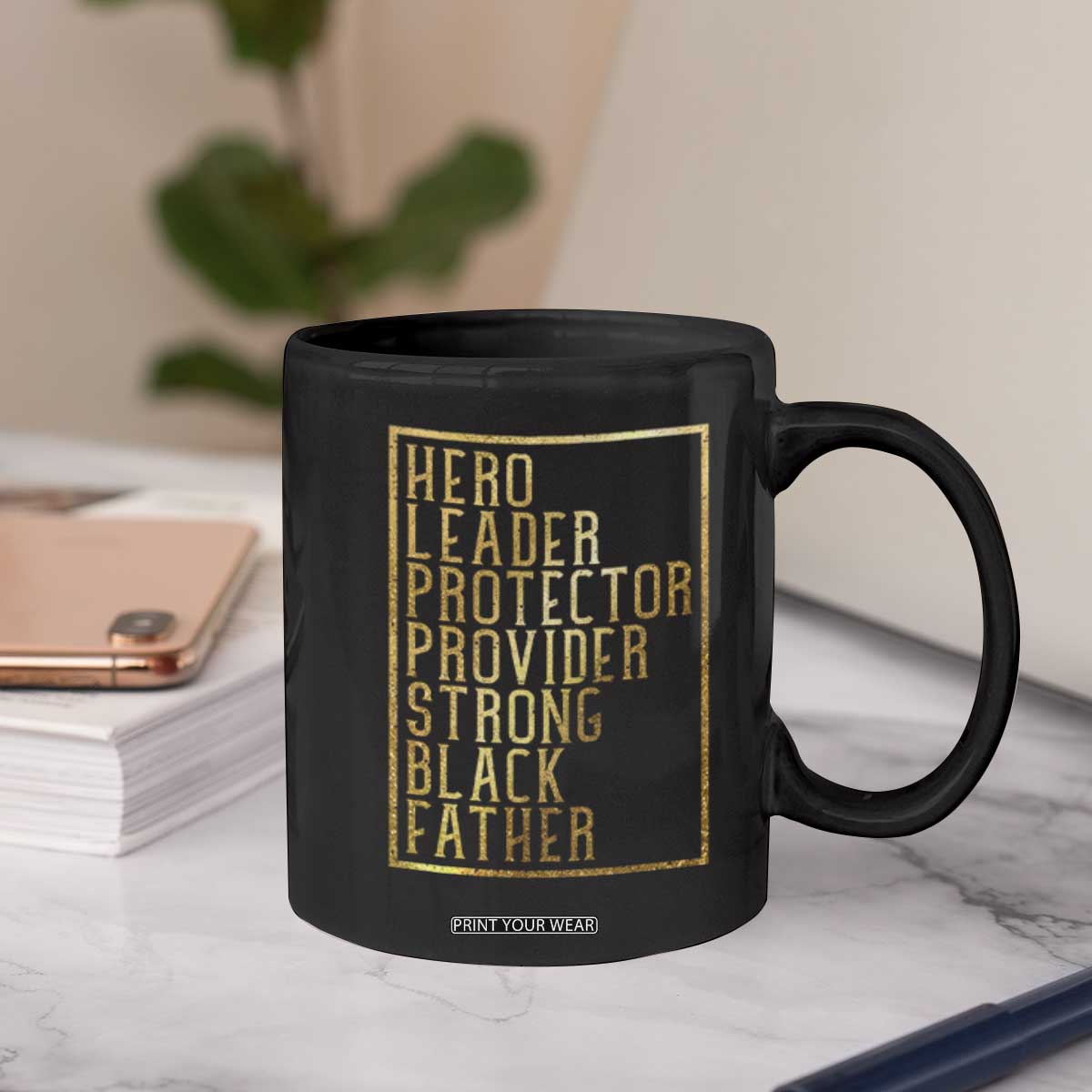 Strong Black Father Coffee Mug Hero Leader Provider Protector Gift